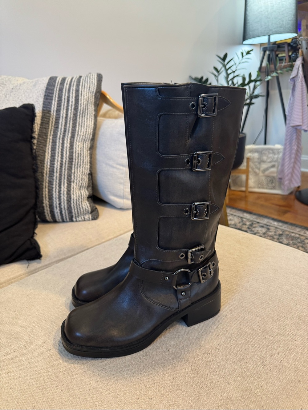 Wild Fable Rebel Tall Engineer Moto Buckle Boots, Brown, Sz 9, NWT